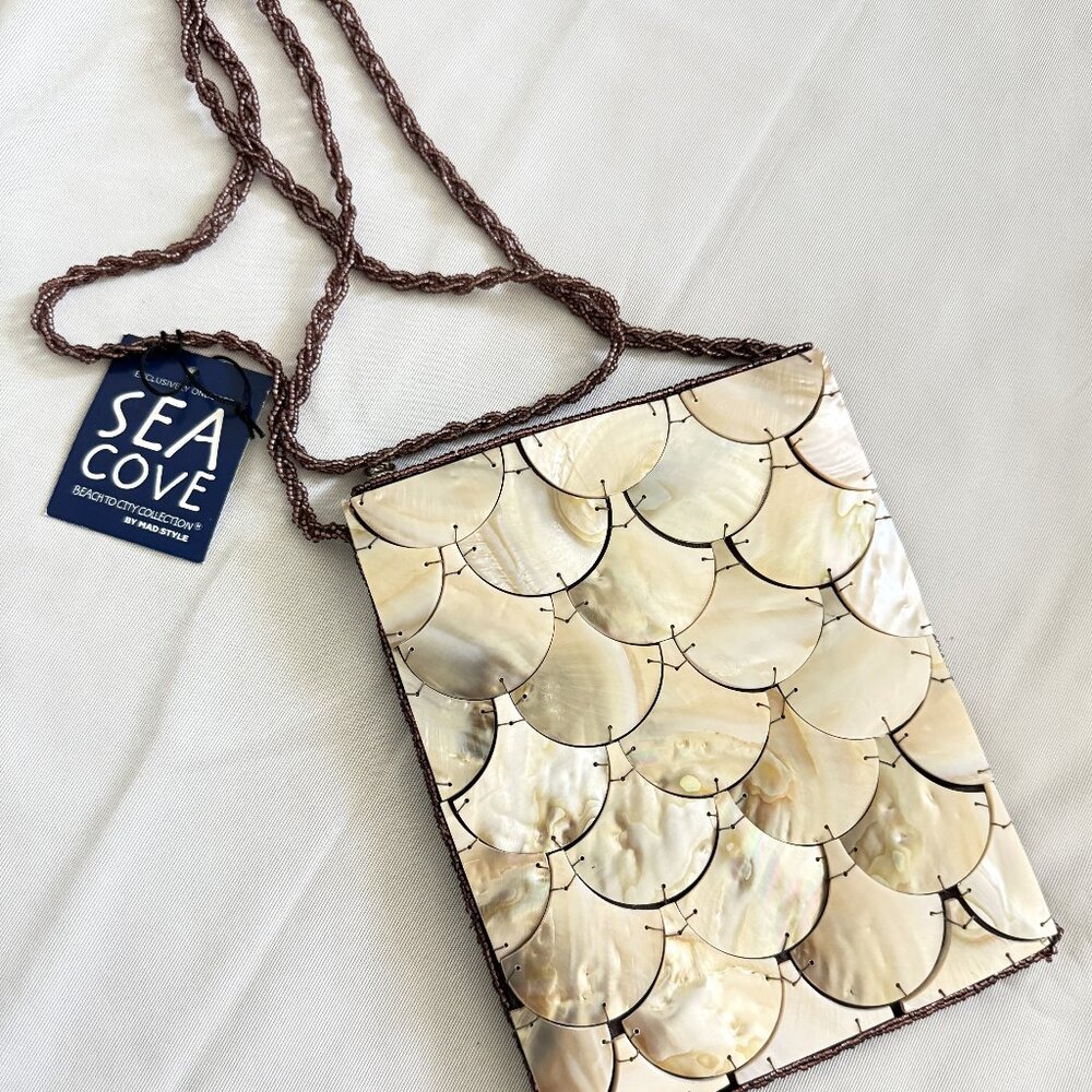 Women's clutch Sea Cove Mother of pearl handmade crossbody bag